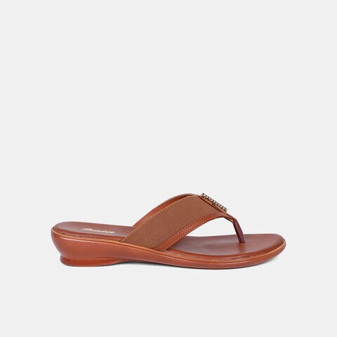 Bata brown casual thong slippers for women